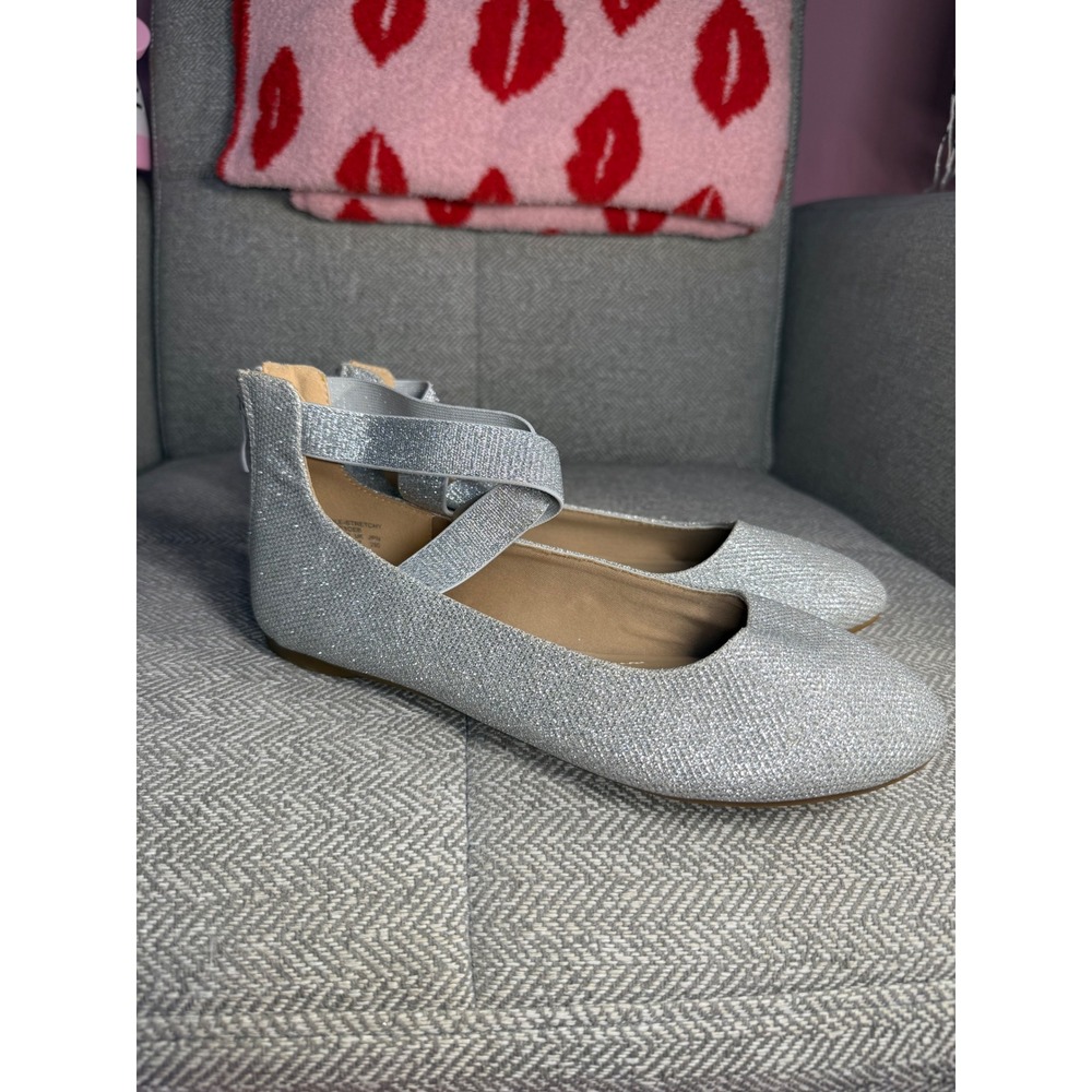 Dream Pairs Womens Silver Glitter Ballet Flats Ankle Strap Size 9 - Picture 4 of 10